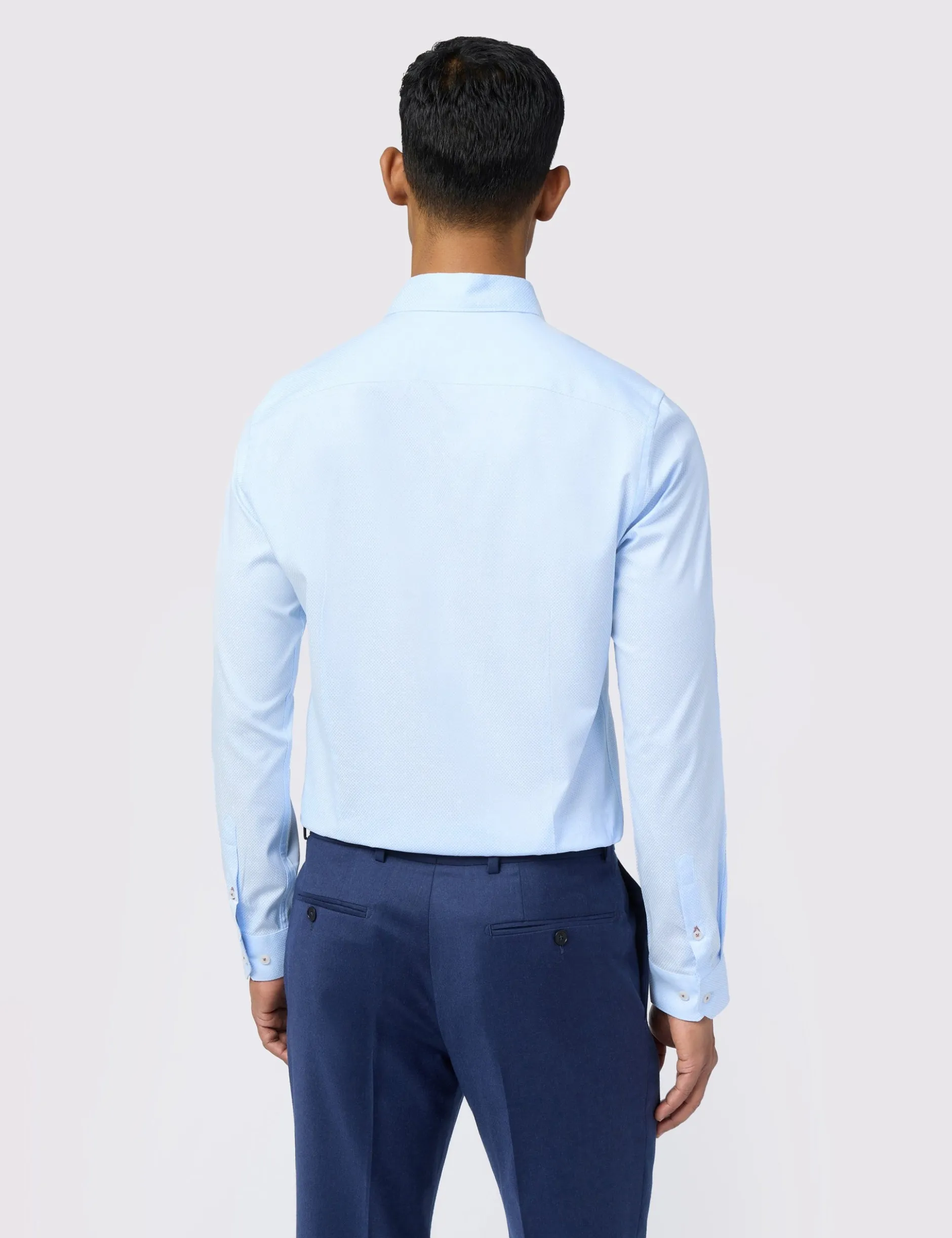 Slim-Fit-Hemd aus Stretch-Baumwolle mit Diamantstruktur