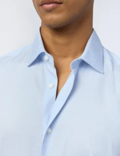 Slim-Fit-Hemd aus Stretch-Baumwolle mit Diamantstruktur