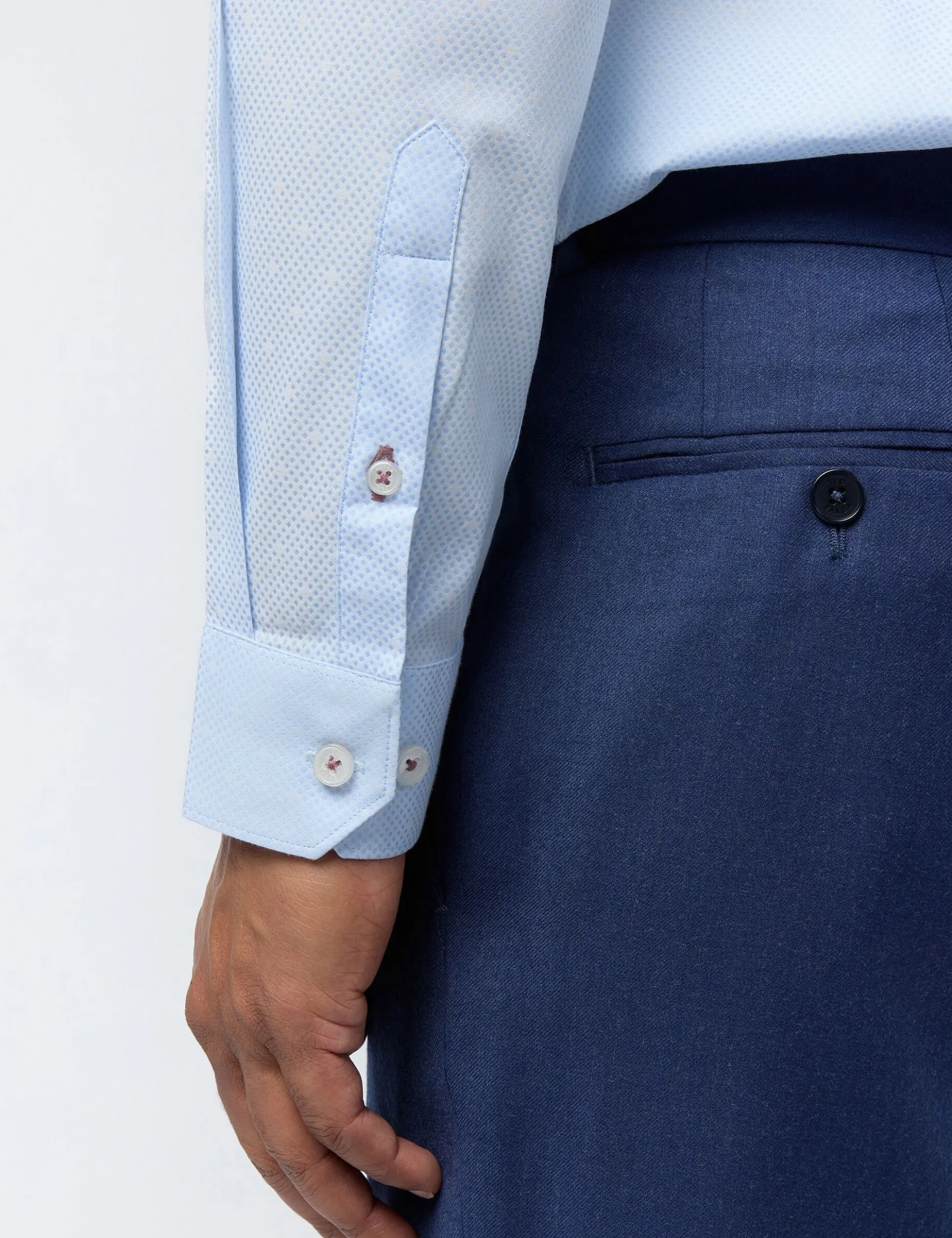 Slim-Fit-Hemd aus Stretch-Baumwolle mit Diamantstruktur