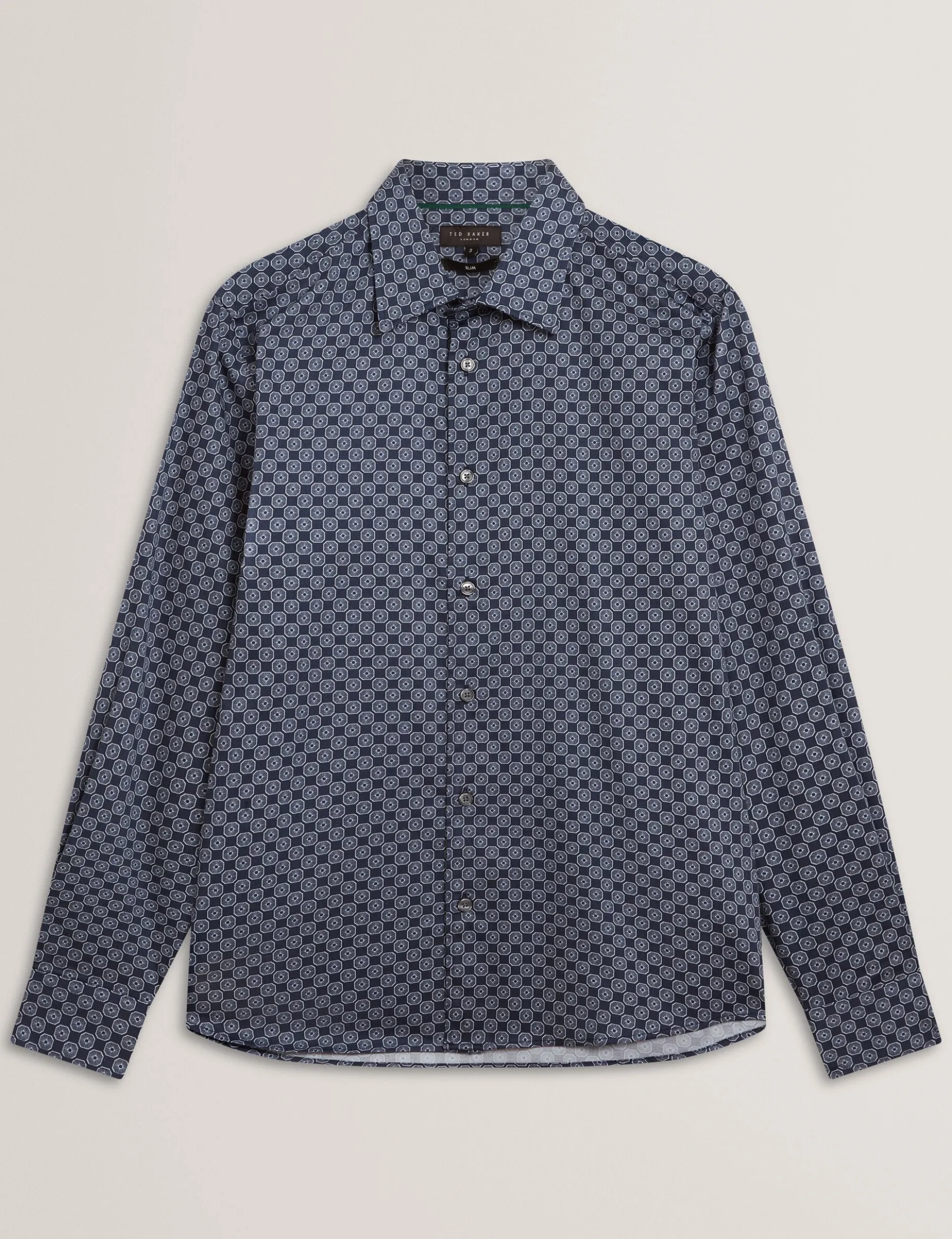 Slim-Fit-Hemd mit geometrischem Kreismuster