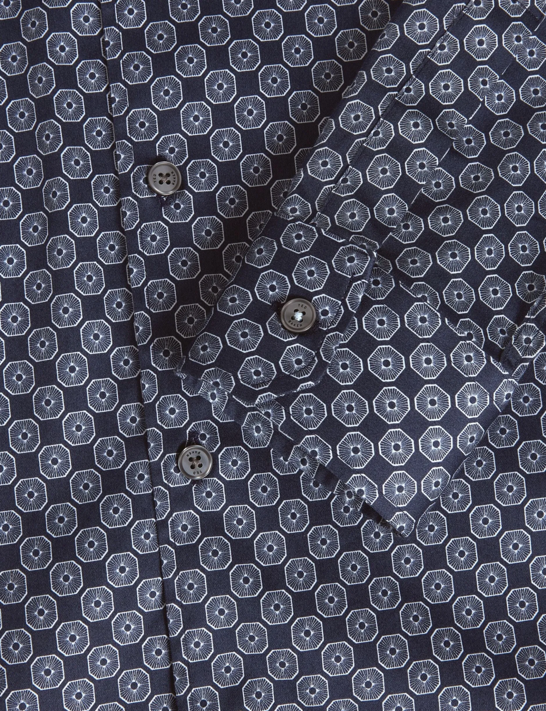 Slim-Fit-Hemd mit geometrischem Kreismuster