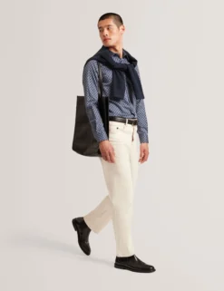 Slim-Fit-Hemd mit geometrischem Kreismuster