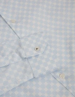 Slim-Fit-Hemd mit geometrischem Kreismuster