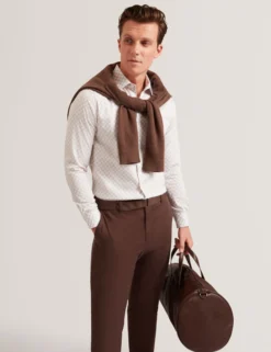 Slim-Fit-Hemd mit geometrischem Kreismuster