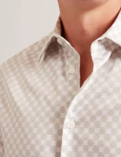 Slim-Fit-Hemd mit geometrischem Kreismuster