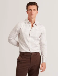 Slim-Fit-Hemd mit geometrischem Kreismuster