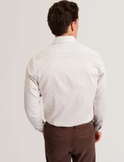 Slim-Fit-Hemd mit geometrischem Kreismuster
