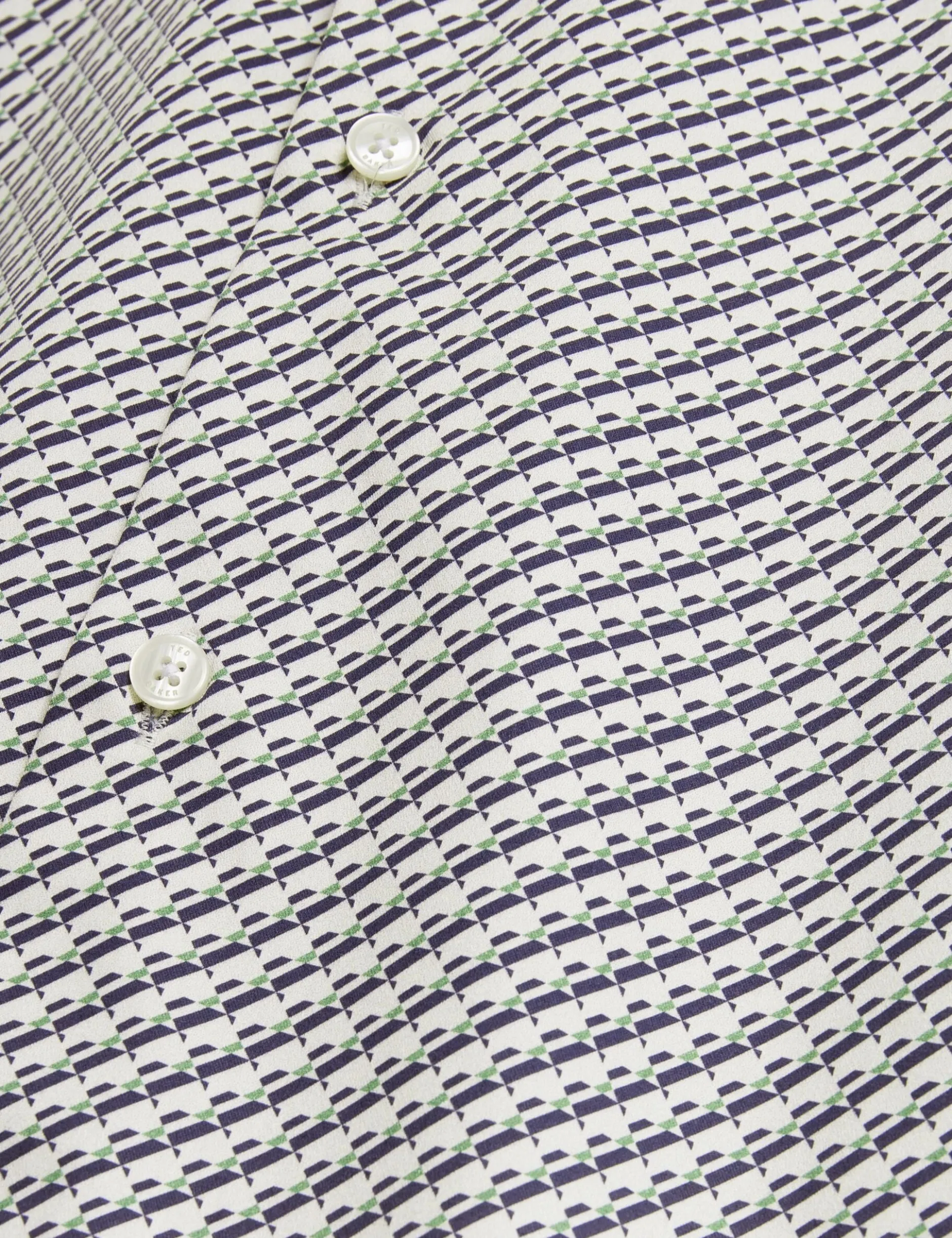 Slim Fit Tonal Geo Stretch Baumwollhemd