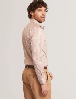 Slim Fit Tonal Geo Stretch Baumwollhemd