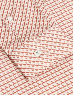 Slim Fit Tonal Geo Stretch Baumwollhemd
