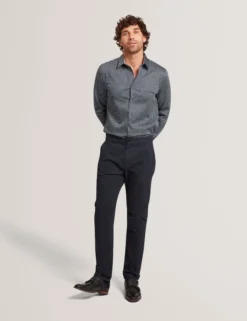 Slim Fit Tonal Geo Stretch Baumwollhemd