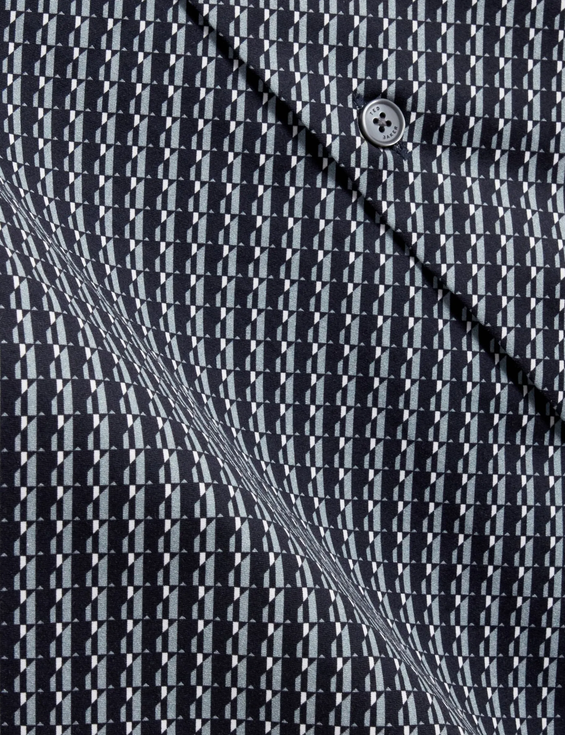 Slim Fit Tonal Geo Stretch Baumwollhemd