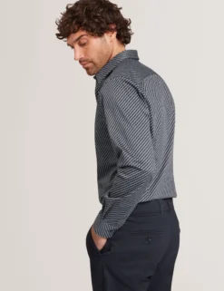 Slim Fit Tonal Geo Stretch Baumwollhemd