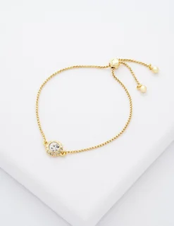 Solitär-Armband mit funkelndem Kristall, verstellbar