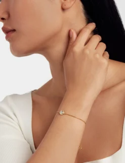 Solitär-Armband mit funkelndem Kristall, verstellbar