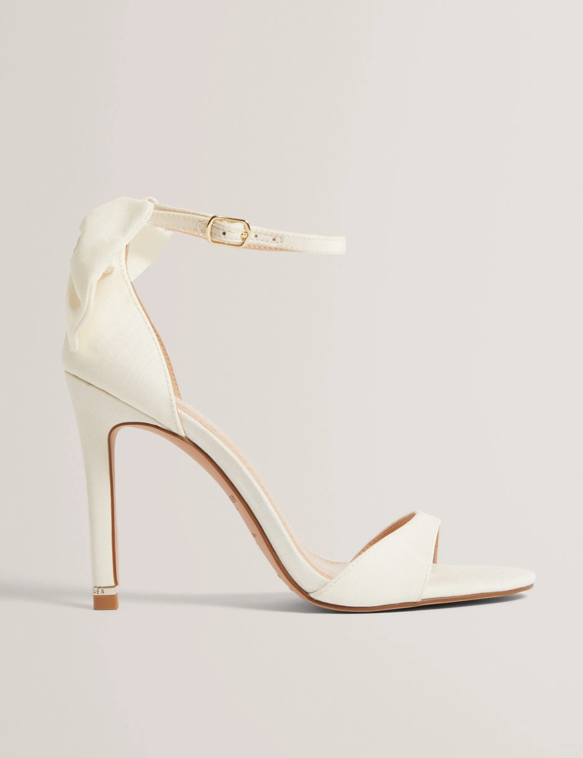 Stiletto-Sandalen mit Schleifenabsatz und Ripsband aus Ripsband