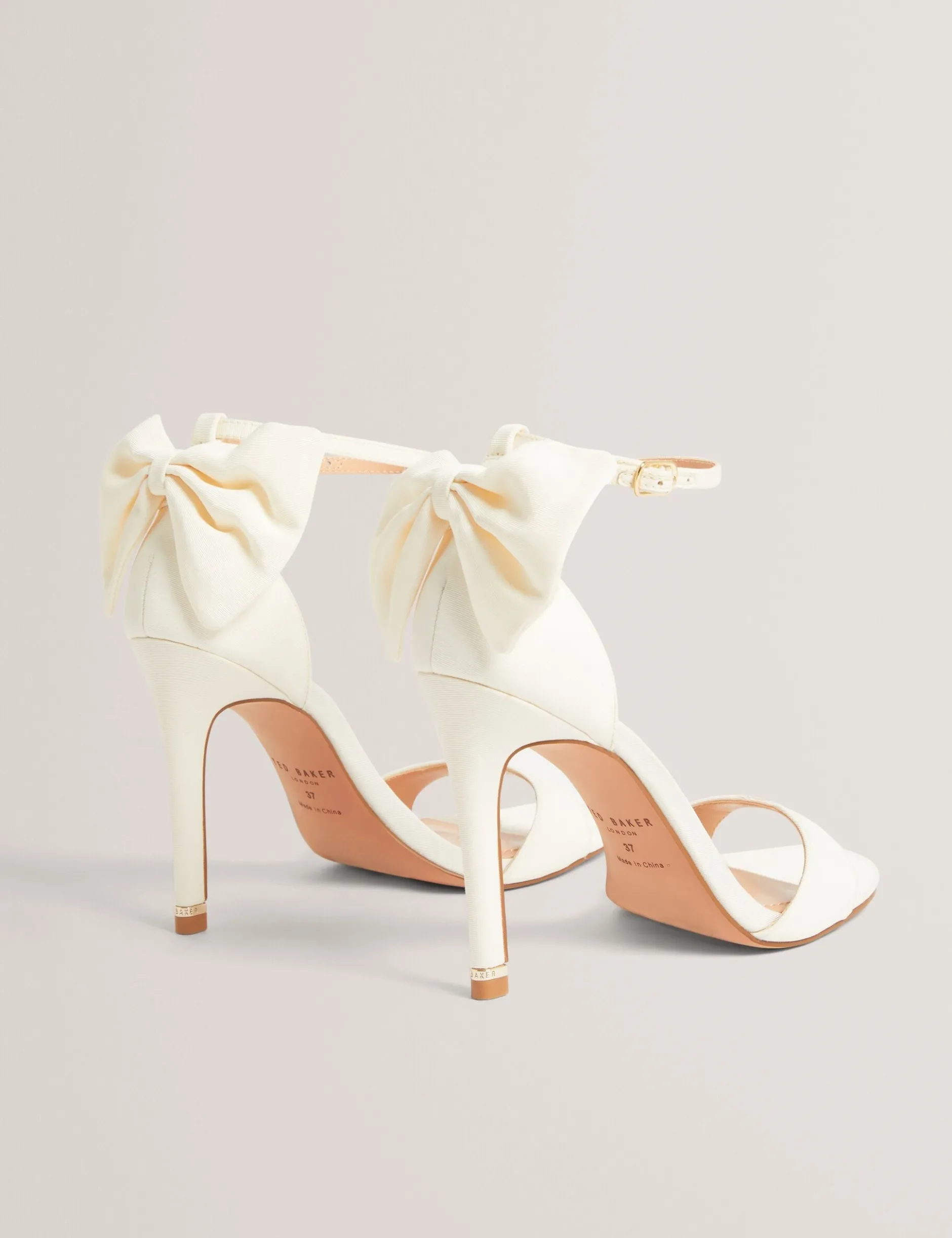 Stiletto-Sandalen mit Schleifenabsatz und Ripsband aus Ripsband