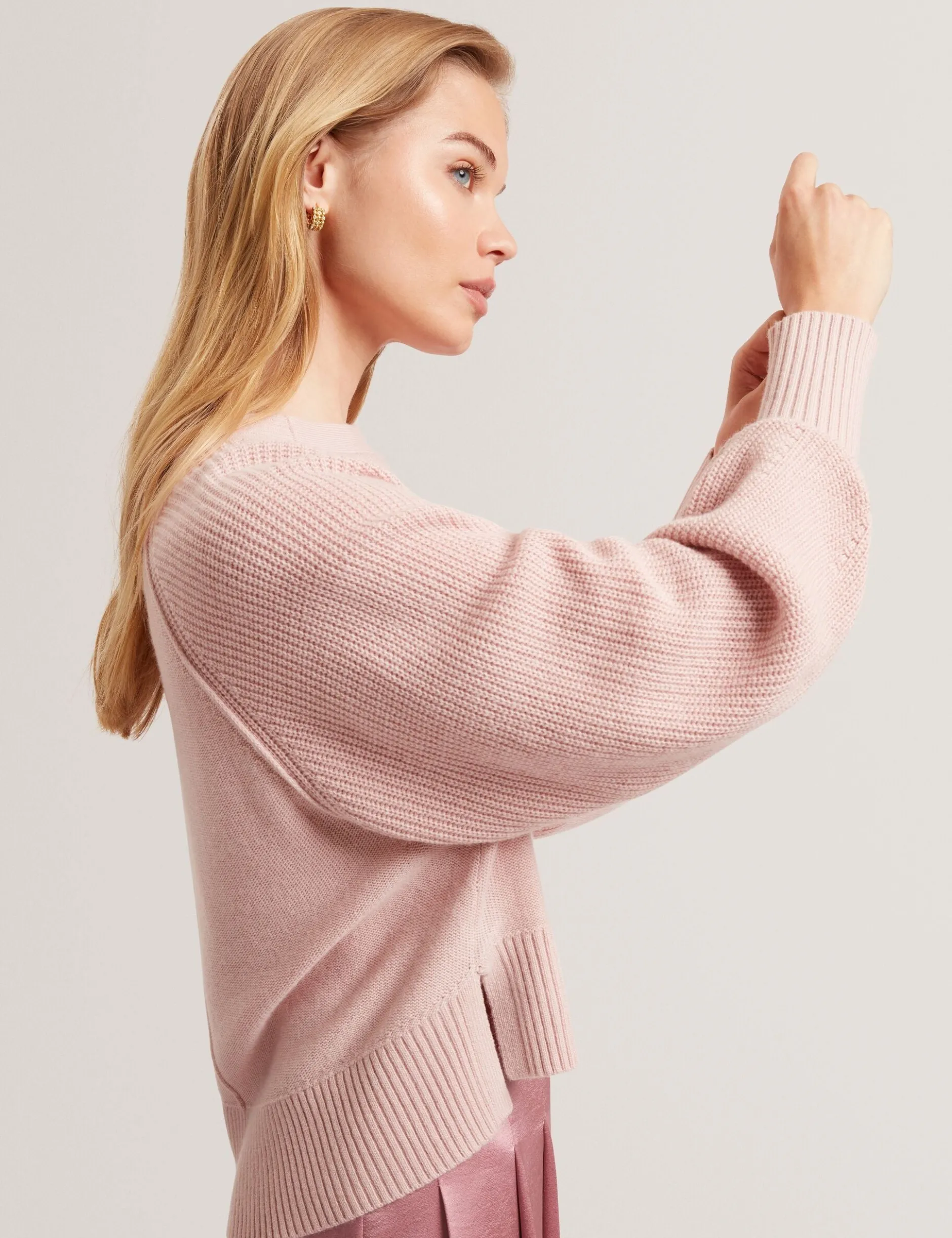 Strickpullover aus Merinowolle mit Ballonärmeln