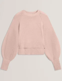 Strickpullover aus Merinowolle mit Ballonärmeln