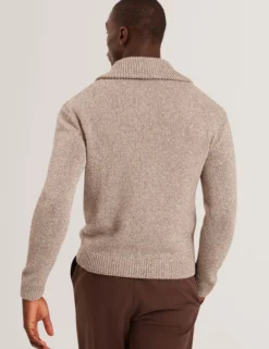 Strickpullover mit Reißverschluss aus verdrilltem Garn