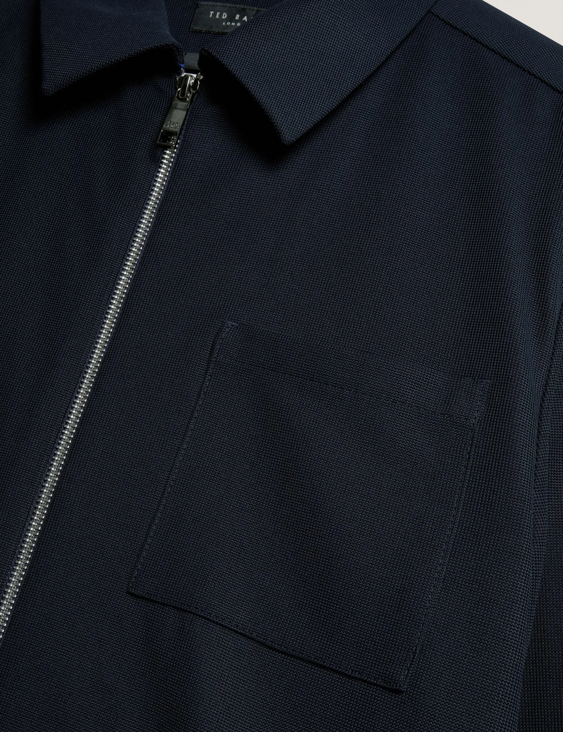 Strukturierte Overshirt-Jacke mit Reißverschluss