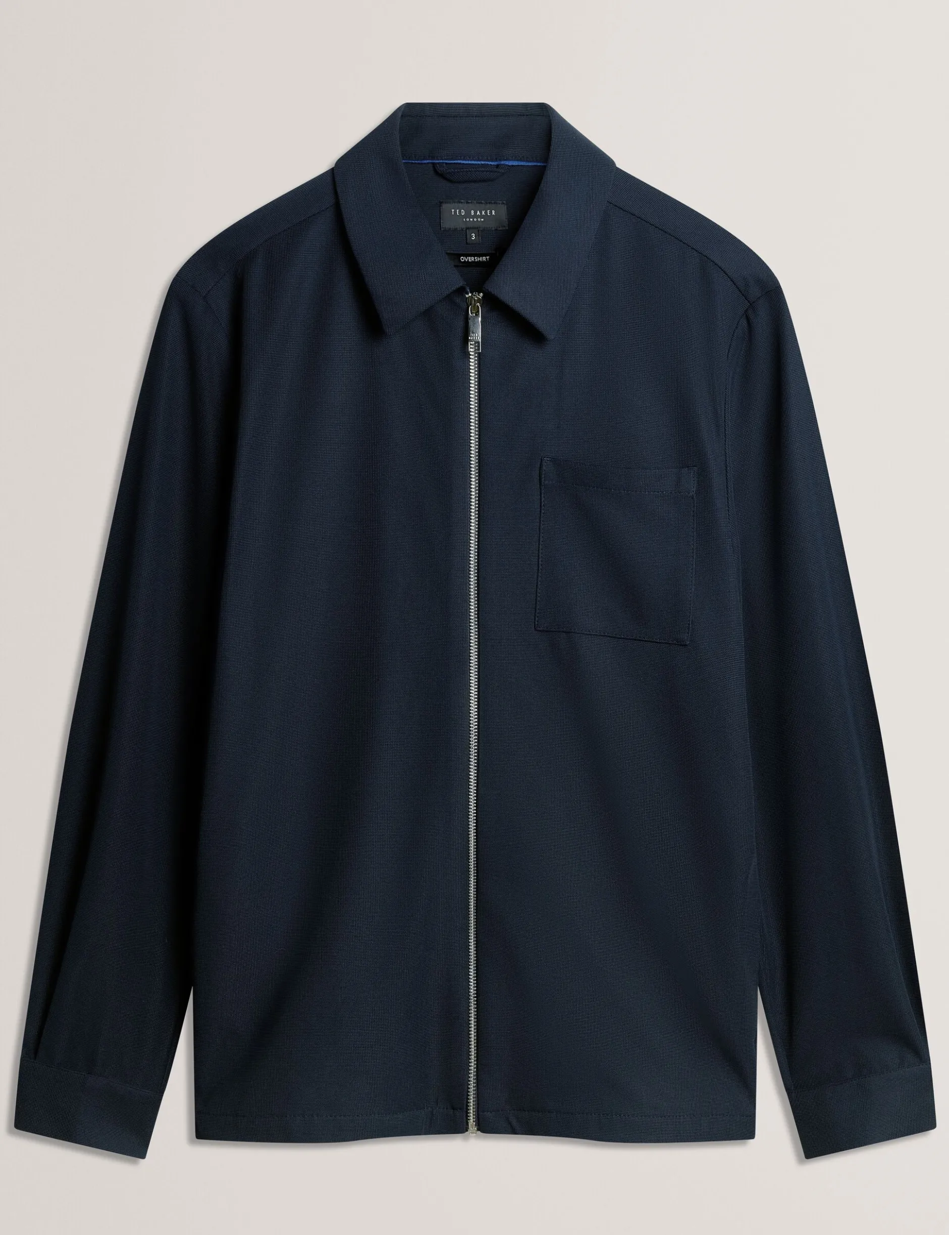 Strukturierte Overshirt-Jacke mit Reißverschluss
