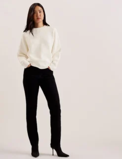 Strukturierter T-Jacquard-Strickpullover