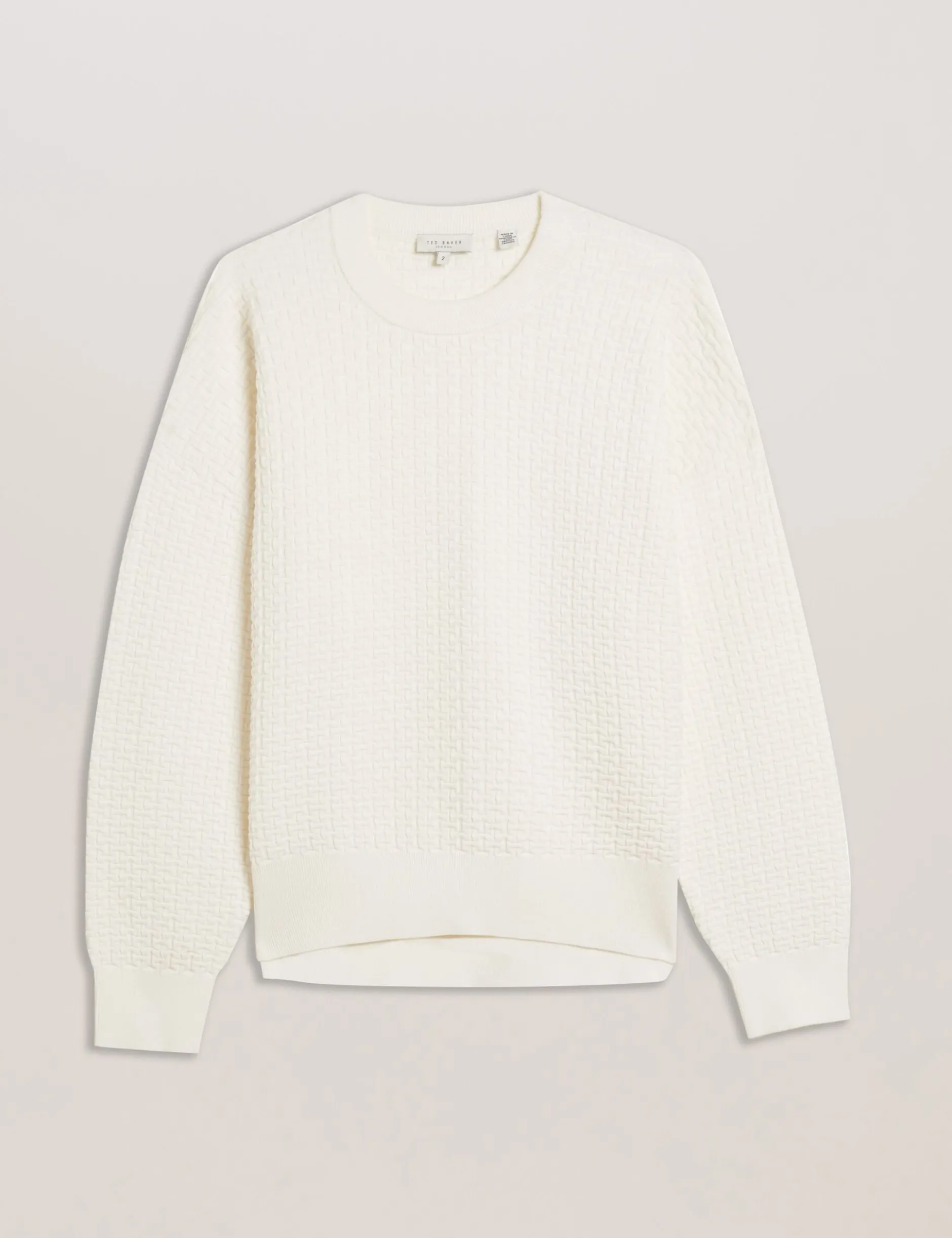 Strukturierter T-Jacquard-Strickpullover