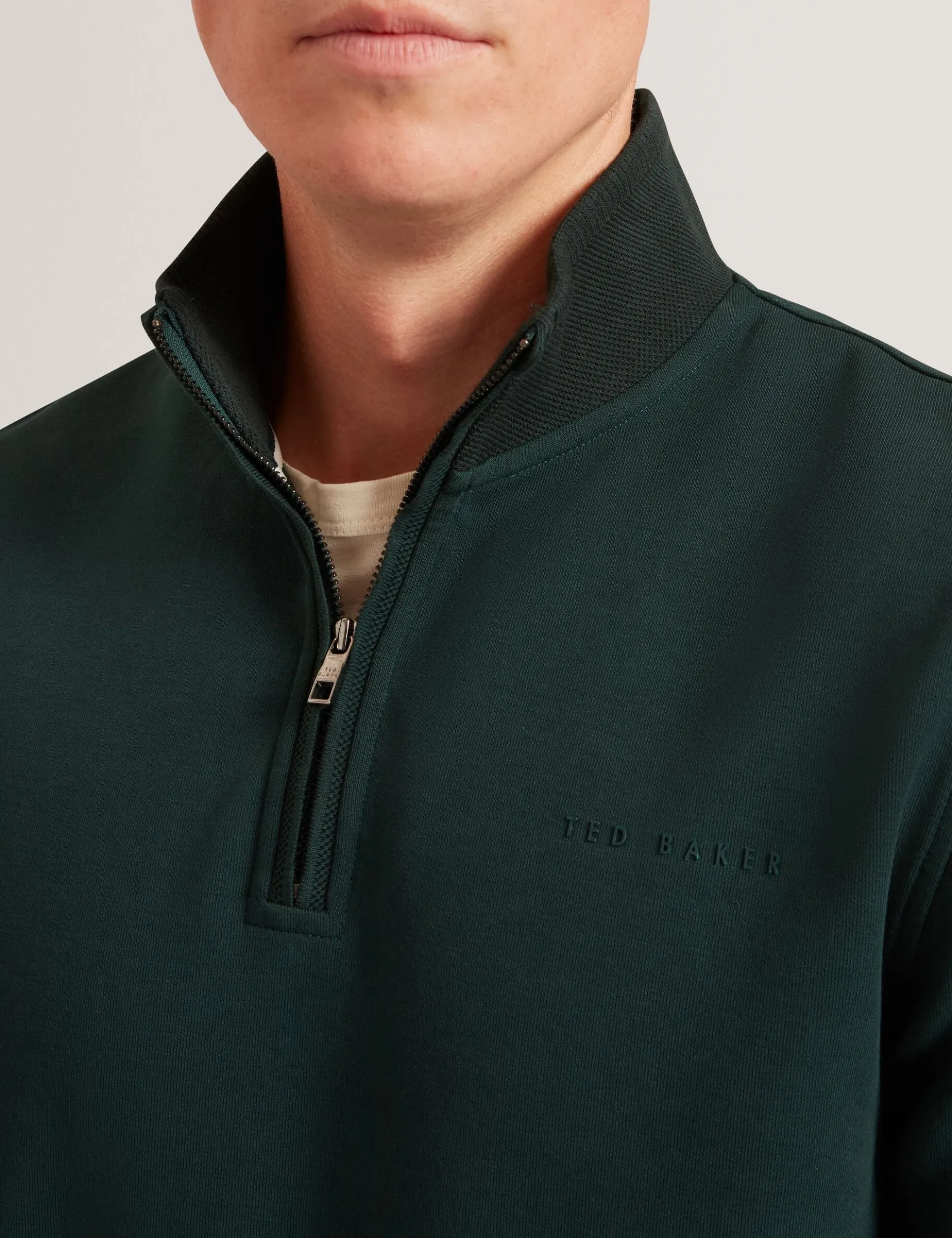Sweatshirt aus Stretch-Baumwolle mit Reißverschlusskragen