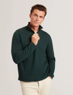 Sweatshirt aus Stretch-Baumwolle mit Reißverschlusskragen