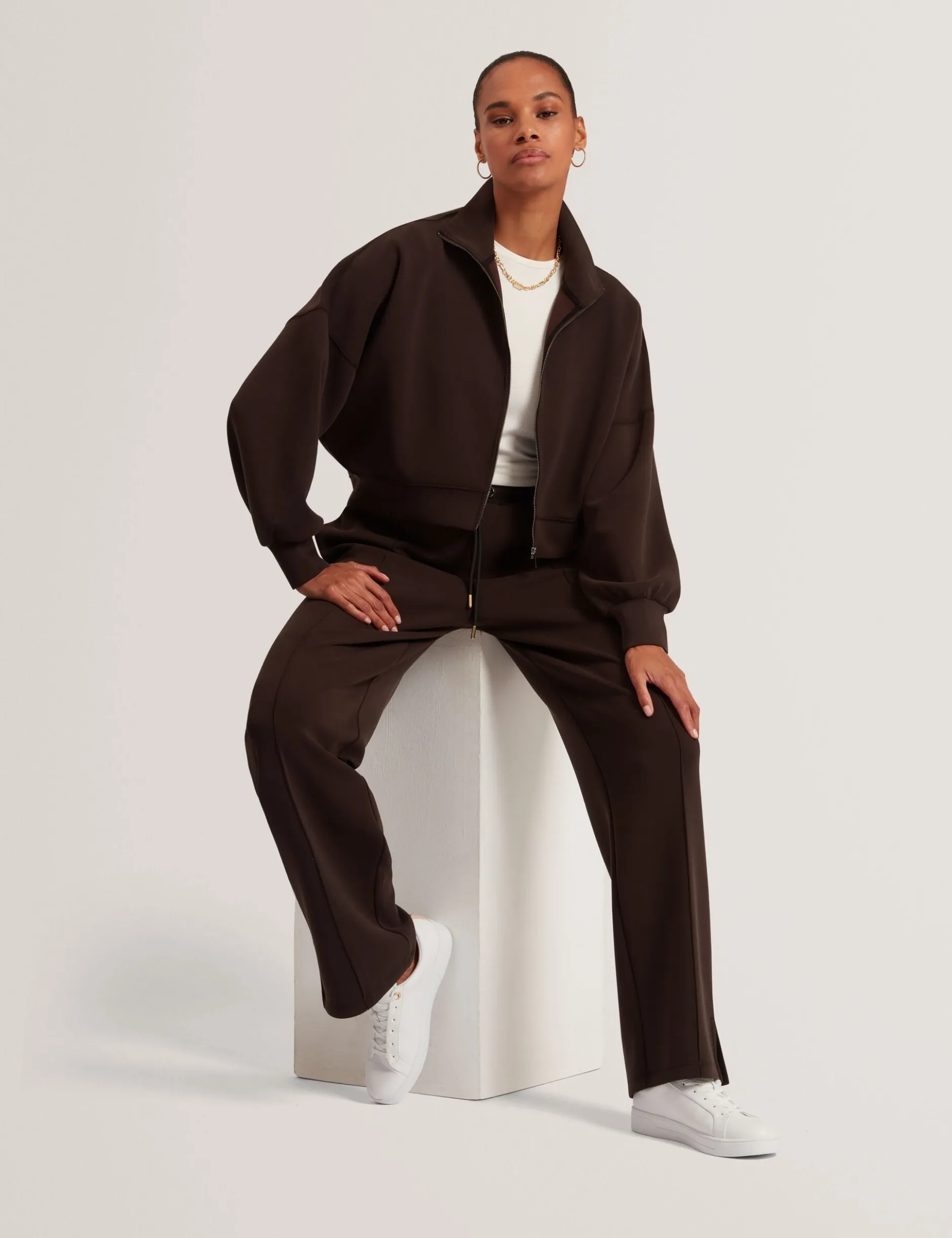Sweatshirt mit Stehkragen und Reißverschluss