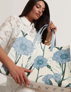 Tasche mit Blumenmuster (breite Ausführung)