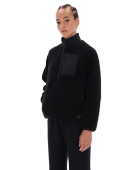 Thermojacke aus Borg-Fleece mit hohem Kragen zum Überziehen