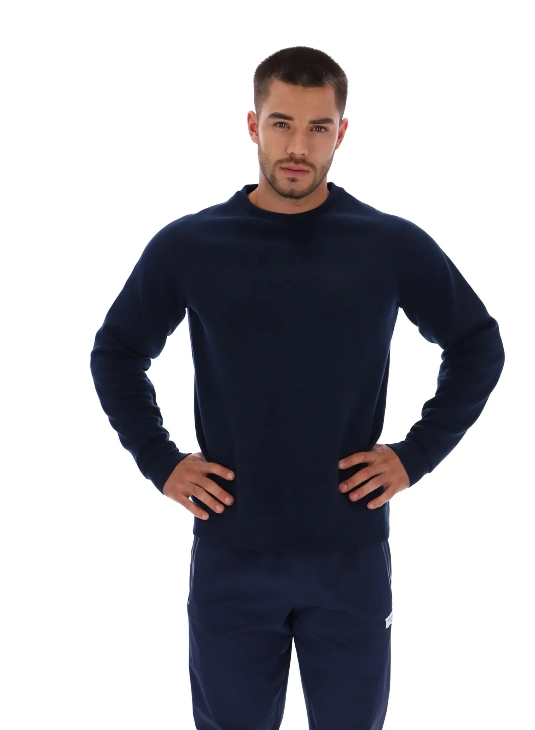 Trainings-Sweatshirt mit geprägtem Logo und Rundhalsausschnitt