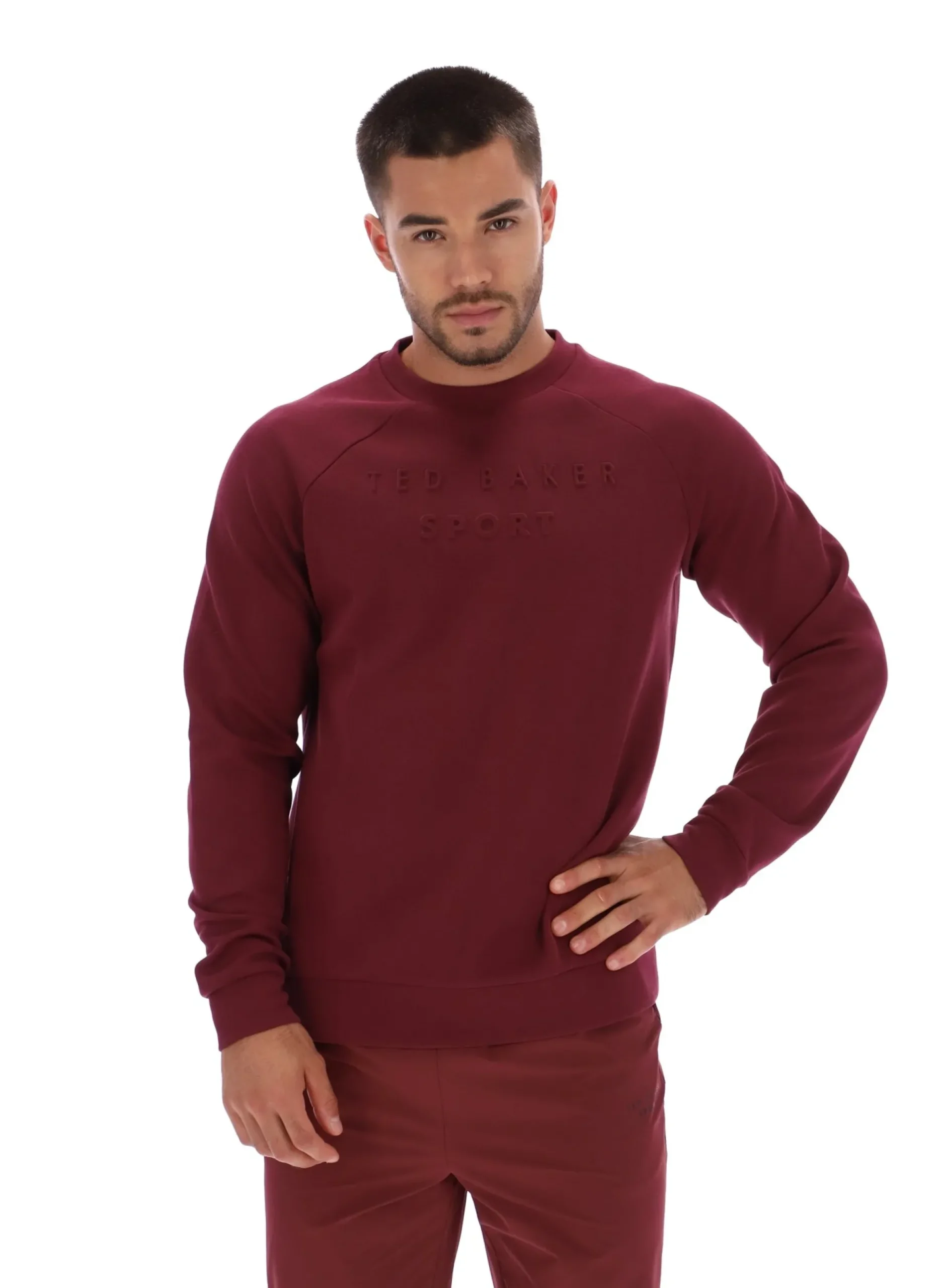 Trainings-Sweatshirt mit geprägtem Logo und Rundhalsausschnitt
