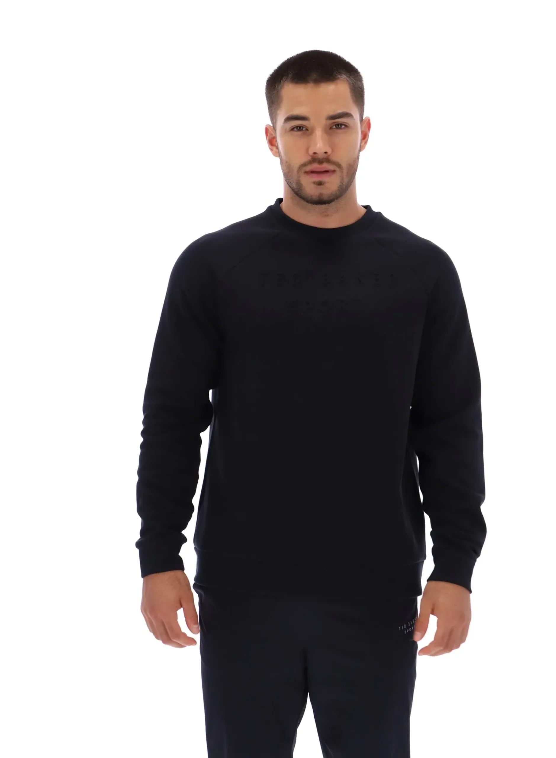 Trainings-Sweatshirt mit geprägtem Logo und Rundhalsausschnitt