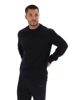 Trainings-Sweatshirt mit geprägtem Logo und Rundhalsausschnitt