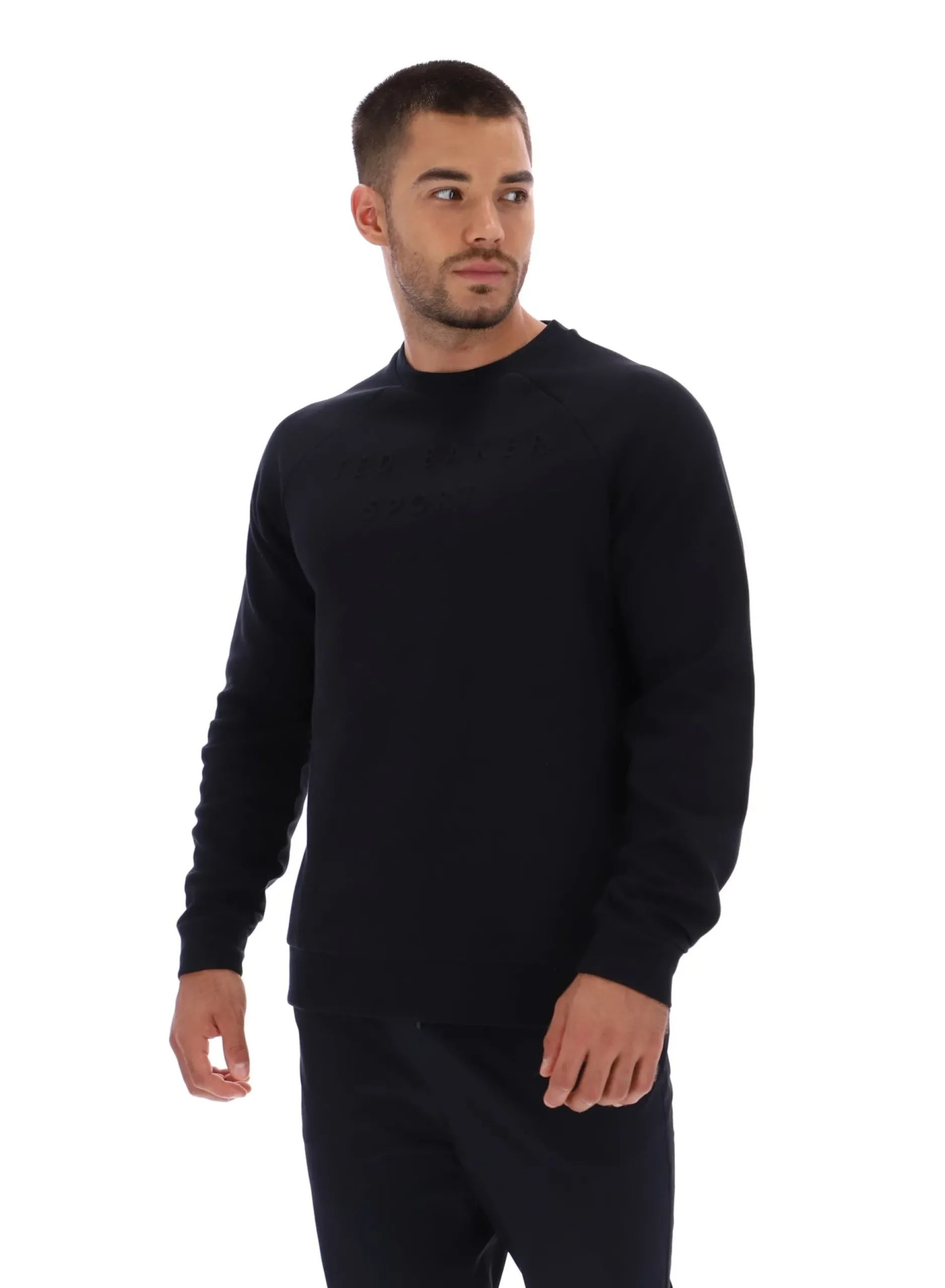 Trainings-Sweatshirt mit geprägtem Logo und Rundhalsausschnitt
