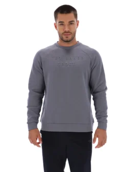 Trainings-Sweatshirt mit geprägtem Logo und Rundhalsausschnitt