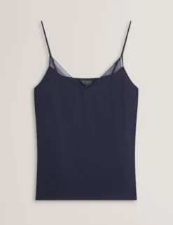 Trägertop mit Chiffondetails und V-Ausschnitt
