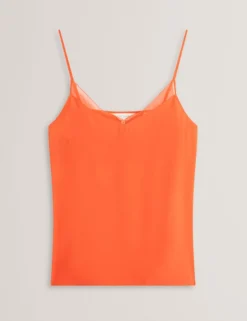 Trägertop mit Chiffondetails und V-Ausschnitt