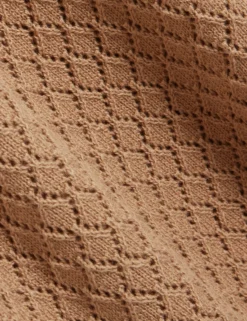 T-Shirt aus Baumwolle mit Diamant-Häkelmuster