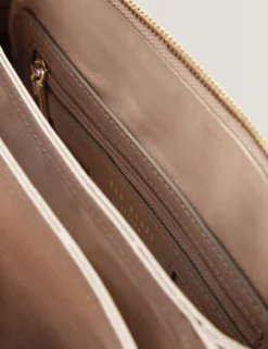 Umhängetasche aus Leder mit Gurtband