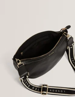 Umhängetasche aus Leder mit Gurtband