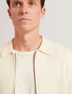 Waffelstrickpullover mit Reißverschluss