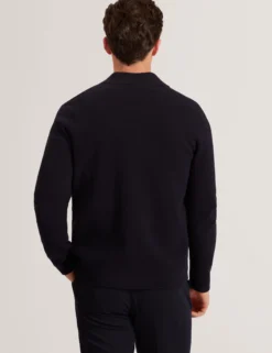 Waffelstrickpullover mit Reißverschluss