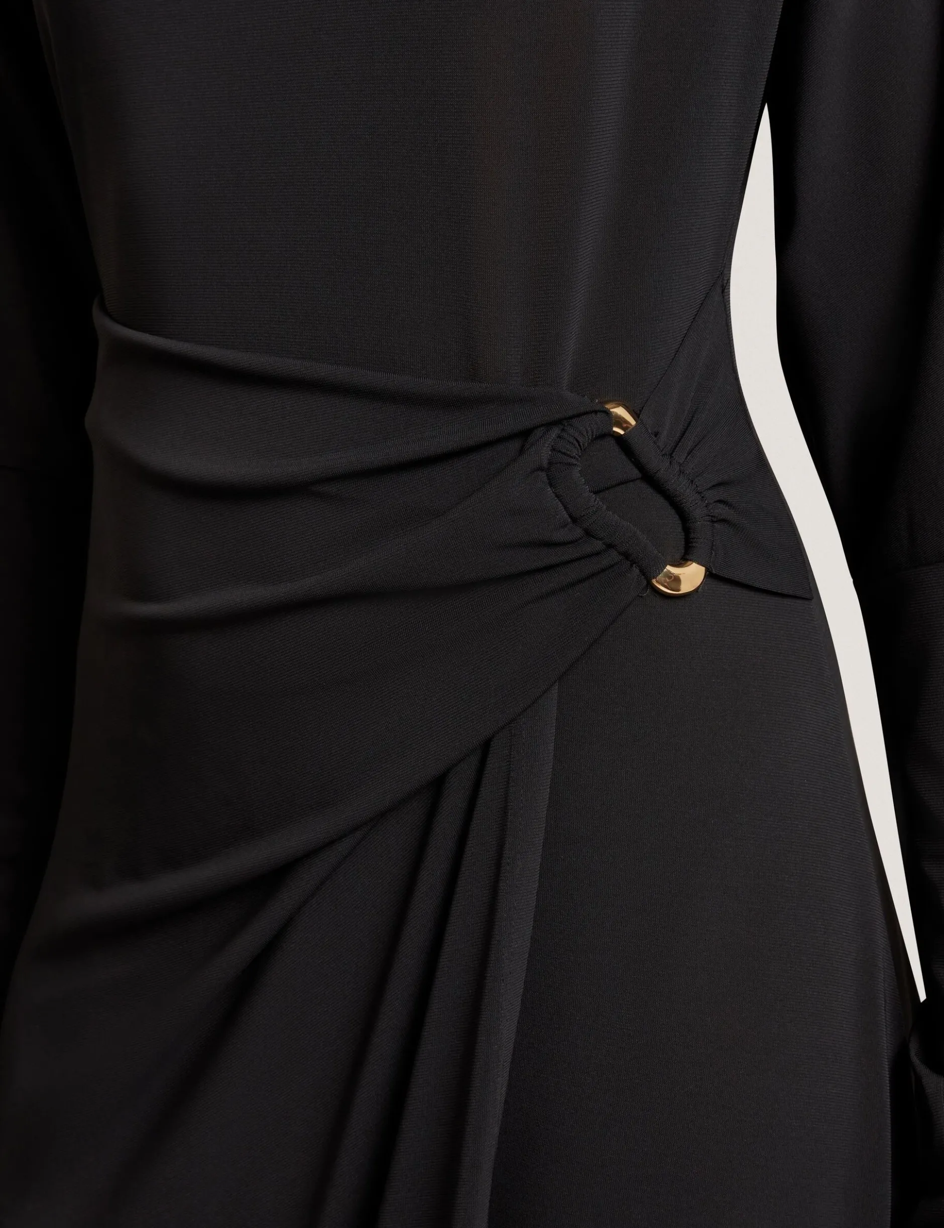 Wickelkleid aus Jersey mit langen Ärmeln, Midi-Länge