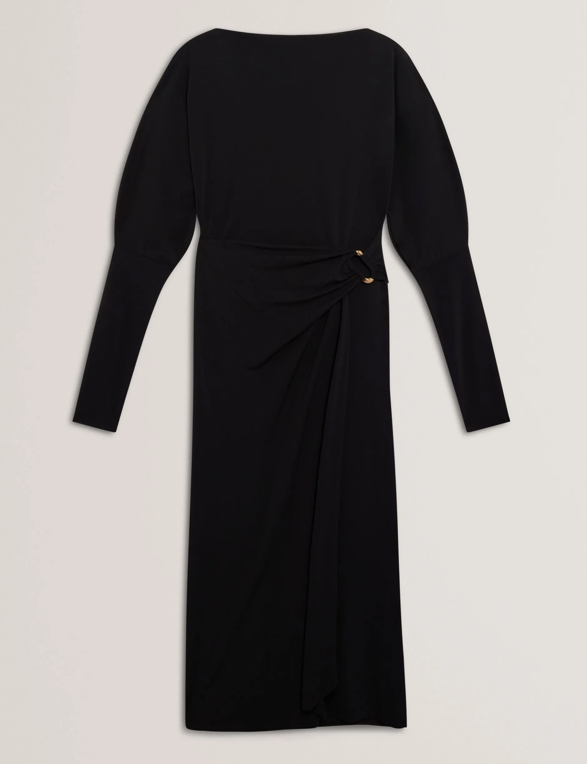 Wickelkleid aus Jersey mit langen Ärmeln, Midi-Länge