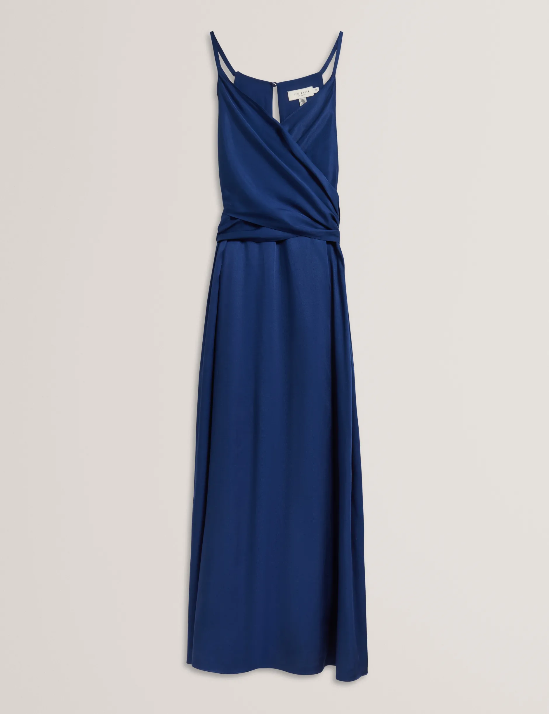 Wickelkleid mit Taillengürtel und Trägern, Midi-Länge