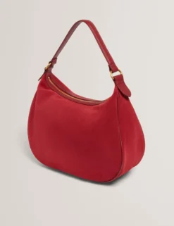 Wildleder-Hobo-Bag mit gewebtem Riemen